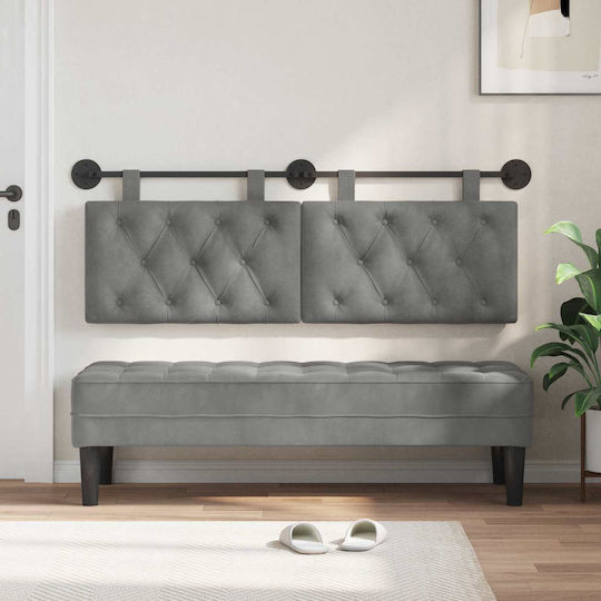 vidaXL Μαξιλάρι για Κεφαλαρι Υφασμάτινο Γκρι 150x55cm