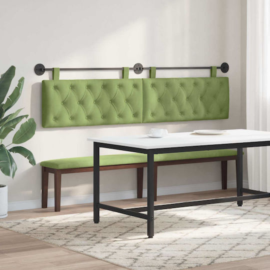 vidaXL Fabric Bed Headboard Pillow Green 210x55cm