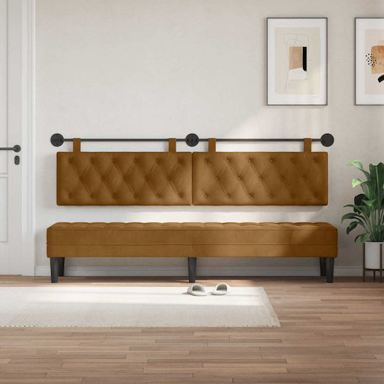 vidaXL Fabric Bed Headboard Cushion Brown 210x55cm