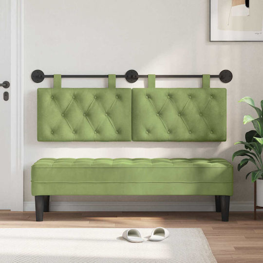 vidaXL Fabric Bed Headboard Cushion Green 130x55cm