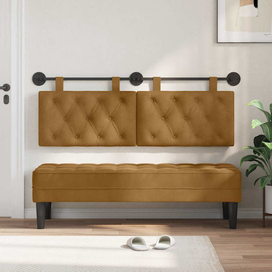 vidaXL Fabric Brown Bed Headboard Pillow 150x55cm