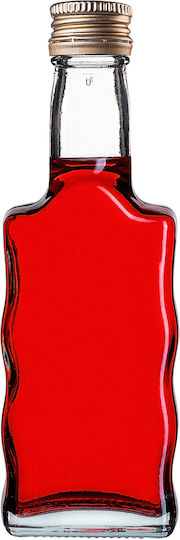 Glass Liqueur Bottle 200ml Golden Cap 10 Pcs