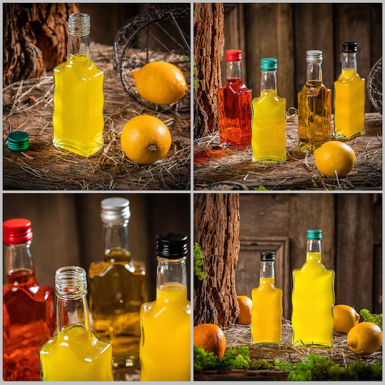 Kadax Glas Wein-/Getränkeflasche 200ml Likör Flasche Mit Langer Roter Kappe 1 Stück