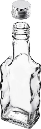 Glass Bottle Liqueur 200ml Silver Cap 5 Pcs