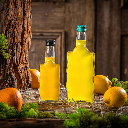 Kadax Glas Wein-/Getränkeflasche 200ml Likör Flasche Mit Langer Roter Kappe 1 Stück