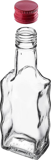 Sticlă Lichior din Sticlă 200ml Capac Roșu 5 Bucăți