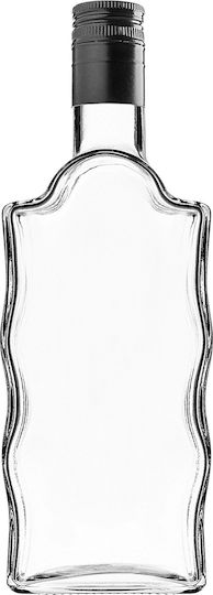 Glass 500ml Liqueur Bottle Long Black Cap 5 Pcs