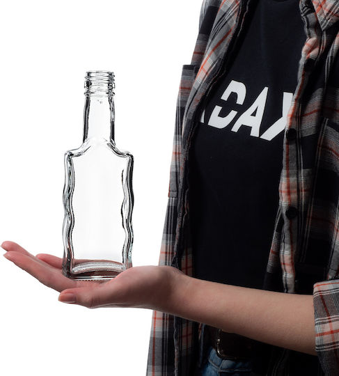 Glass Bottle Liqueur 200ml White Cap 5 Pcs