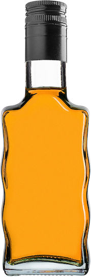 Glass 200ml Liqueur Bottle Long Black Cap 1 Pc