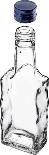 Kadax Glas Wein-/Getränkeflaschen 200ml Marineblauer Deckel 10 Stück