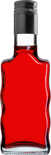Glass 200ml Liqueur Bottle Long Black Cap 1 Pc