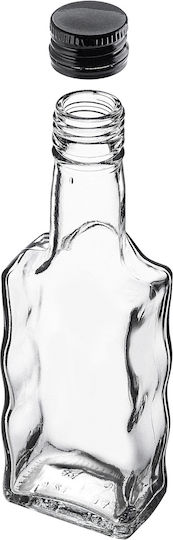 Glass Bottle Liqueur 200ml Black Cap 10 Pcs