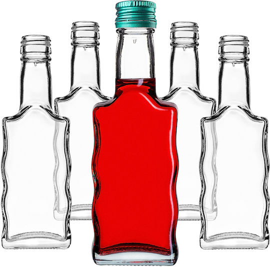 Glass 200ml Liqueur Bottle Green Cap 1 Pc