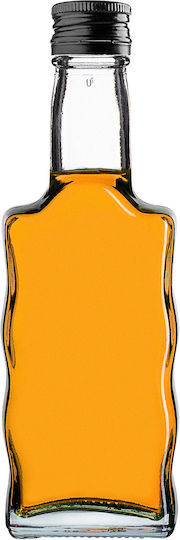 Glass Bottle Liqueur 200ml Black Cap 10 Pcs