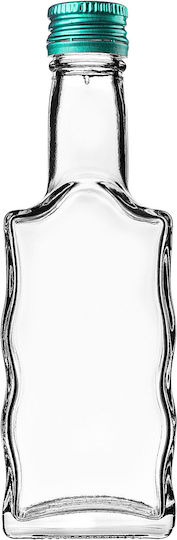 Glass 200ml Liqueur Bottle Green Cap 1 Pc