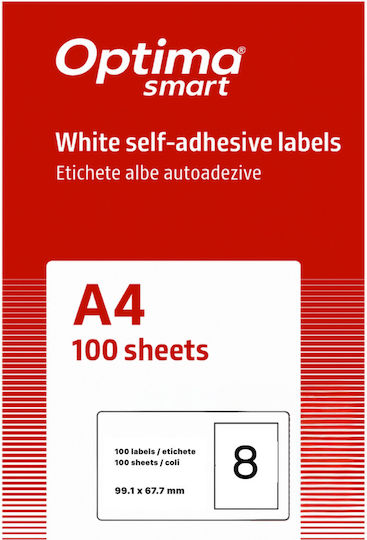 Optima Etichete Autoadezive A4 Rectangulare 99.1x67.7mm