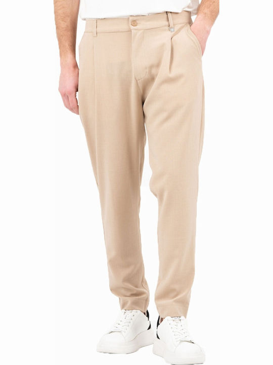 Elastic Men's Trousers in Loose Fit Morrone Beige
