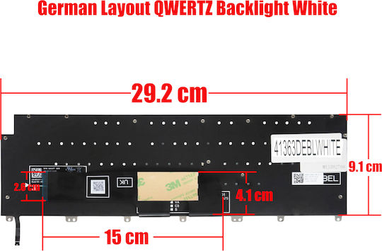 Немска Клавиатура За Лаптоп Dell Xps 16 9640 Dell 16 Premium Da16250 Nm7jt 0nm7jt Ynr78 0ynr78 M23xsc-bnfzl Sn2c11b21 De С Подсветка Бял Код 41363deblwhite