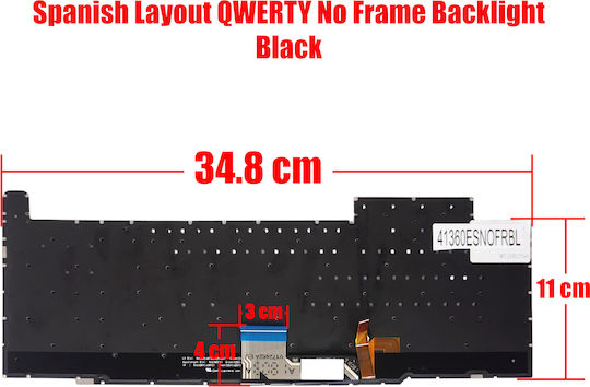 Teclado Español Para Portátil Spanish Laptop Keyboard Asus Rog Zephyrus M Gm501 Gm501gm Gm501gs 90nr00f2-r31la0 V172462a V172462a1 90nr00f2-r31us0 Es No Frame Backlight Black Κωδ.41360esnofrbl