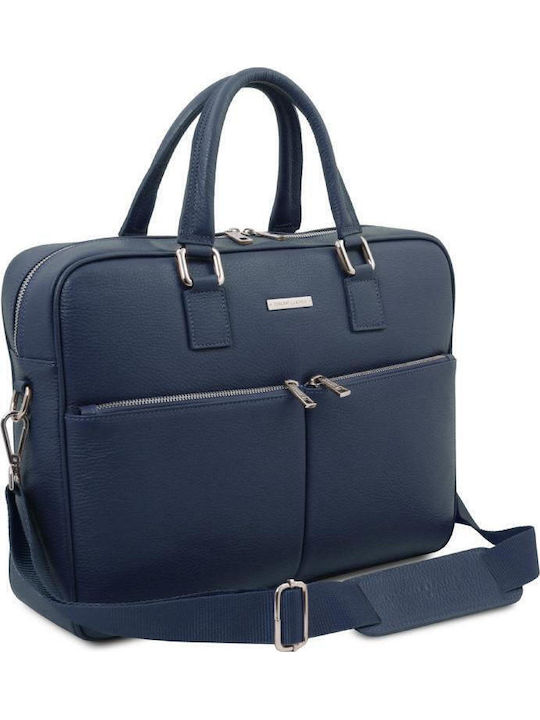 Tuscany Leather Shoulder / Handheld Bag for 15" Laptop in Blue Colour TL142546