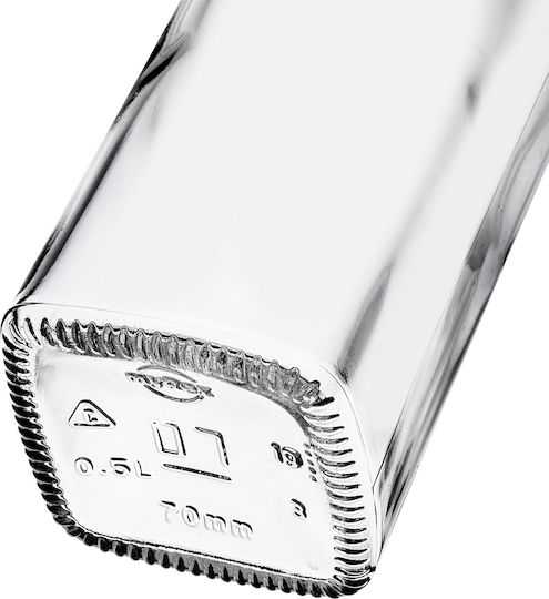 Kadax Μπουκάλι Νερού Γυάλινο με Κλιπ Διάφανο 500ml 5 Τεμάχια