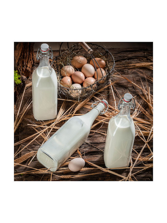Kadax Μπουκάλι Νερού Γυάλινο με Κλιπ Διάφανο 1000ml