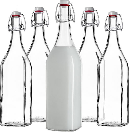 Kadax Kadax Glas Wasser Flasche Mit Clip Transparent 1000ml