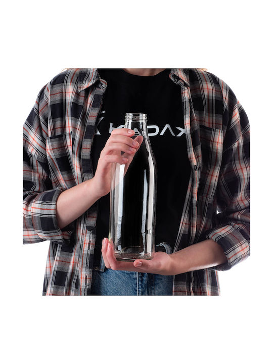 Kadax Kadax Glas Wasserflasche mit Schraubdeckel Transparent 1000ml