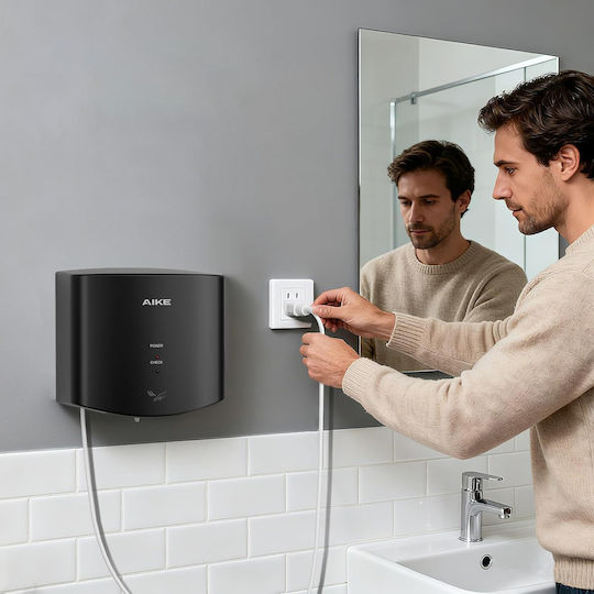 Uscător De Mâini Din Plastic 67dB Cu Senzor În Culoare Neagră 1.4kW B08JHWS5XB