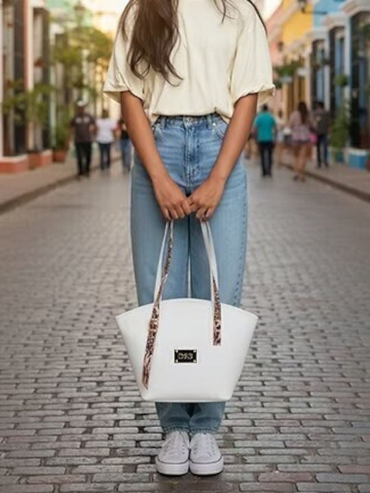 Damen Schultertasche Weiß