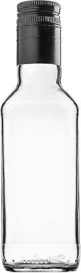 Glas Wein-/Getränkeflaschen 200ml Lange Schwarze Kappe 10 Stück