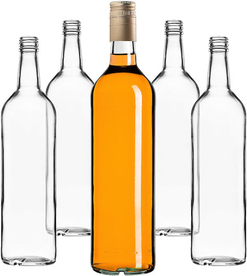 Glass Bottle 1000ml Long Golden Cap 1 Pc