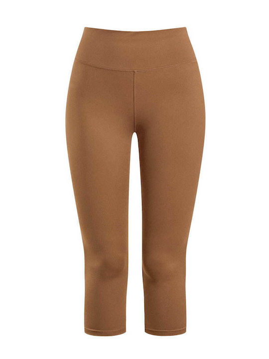 Celestino Дамски Клин Капри Slim Fit Кафяв