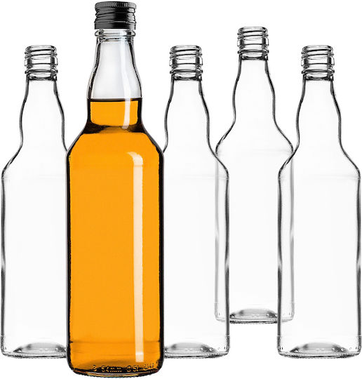 Glass Bottle 500ml Black Cap 10 Pcs