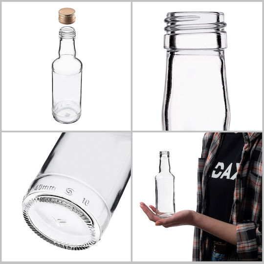 Glass Bottle 200ml Golden Cap 10 Pcs