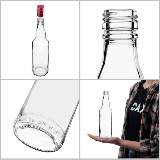 Glass Bottle 500ml Long Red Cap 1 Pc