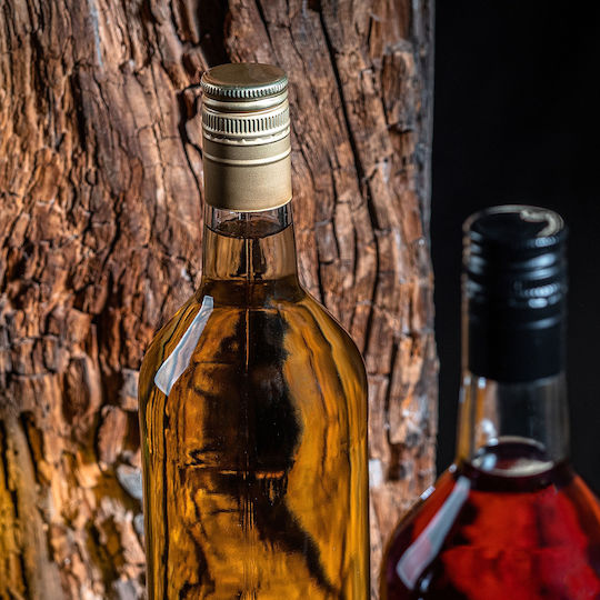 Glass Bottle 1000ml Long Black Cap 1 Pc