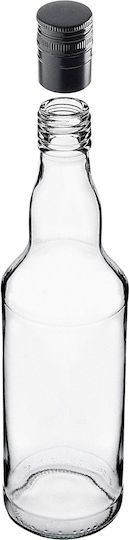Glass Bottle 500ml Long Black Cap 1 Pc