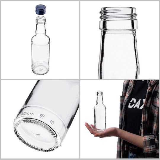 Sticlă 200ml Capac Albastru Marin 10 Bucăți