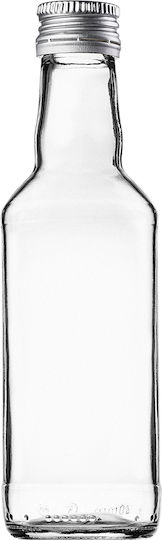 Glassflasche 200ml Silberne Kappe 1 Stück