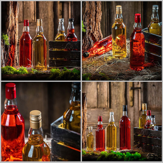 Glass Bottle 700ml Long Red Cap 1 Pc