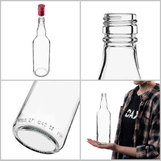 Glass Bottle 700ml Long Red Cap 1 Pc