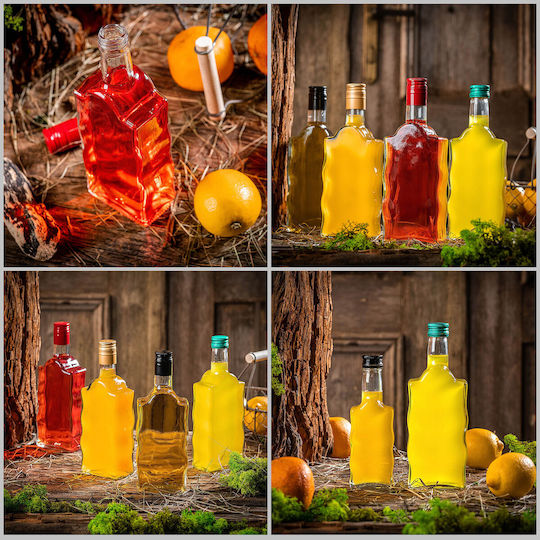 Sticlă Lichior din Sticlă 500ml Capac Roșu 1 Bucată
