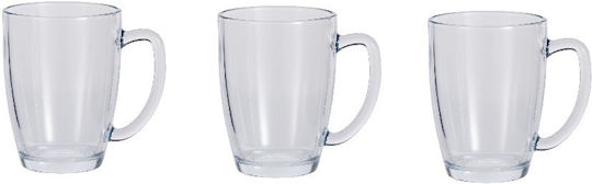 Excellent Houseware Κούπα Γυάλινη Διάφανη 400ml 3τμχ