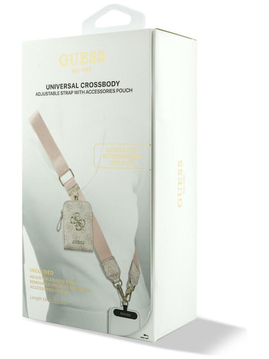 Guess Neck Cord Wallet Fabric Pink