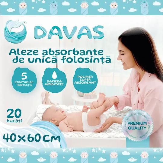 Davas Wasserdichte Burp Tücher Einwegartikel 40x60cm 20 Stück