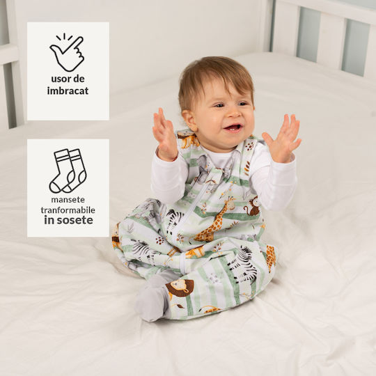 Kidizi Sac De Dormit De Vară Cu Picioare 0.5 Tog Safari Verde