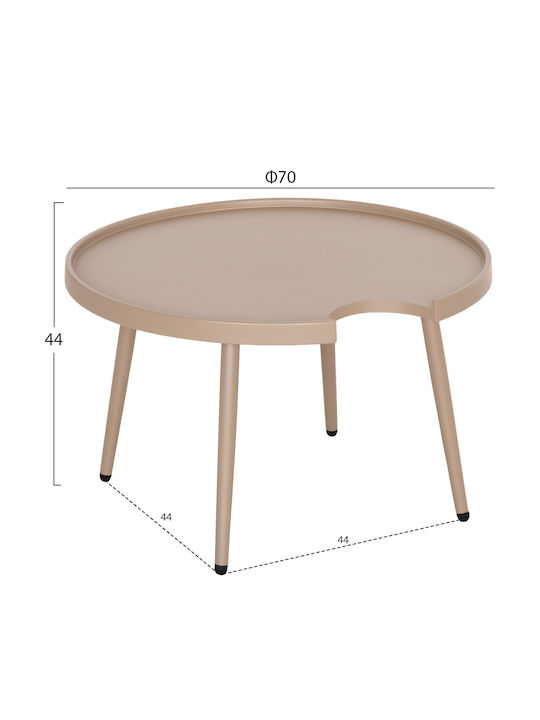 Masă Camera De Zi Pentru Spații Mici Exterioare Din Aluminiu Teroc Cappuccino 70x70x44cm
