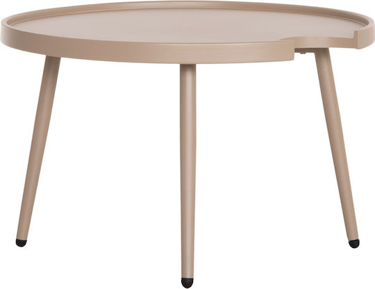 Sitting Room Table for Small Outdoor Spaces Aluminum Teroc Cappuccino 70x70x44cm