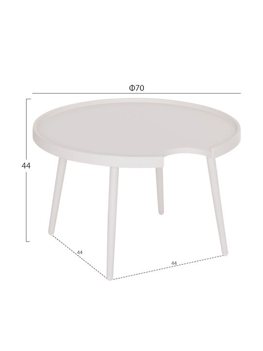 Sitting Room Table for Small Outdoor Spaces Aluminum Teroc White 70x70x44cm